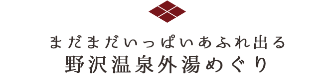まだまだいっぱいあふれ出る 野沢温泉外湯めぐり